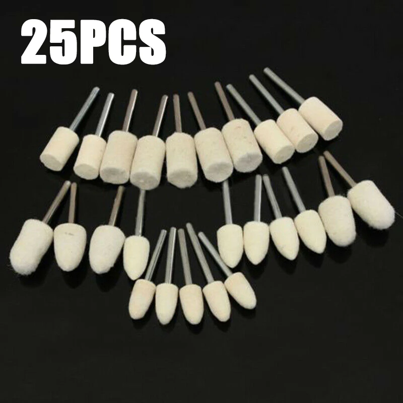

Felt Buffing Wheels 25 Pcs Felt Polishing Pads Wheel Felt Wool For Rotary Tool Kit Set For Wood Nuclear Carving Jade Ivory