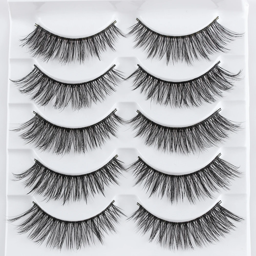 5 пар 3D ресницы из искусственной норки натуральные длинные перекрестные для