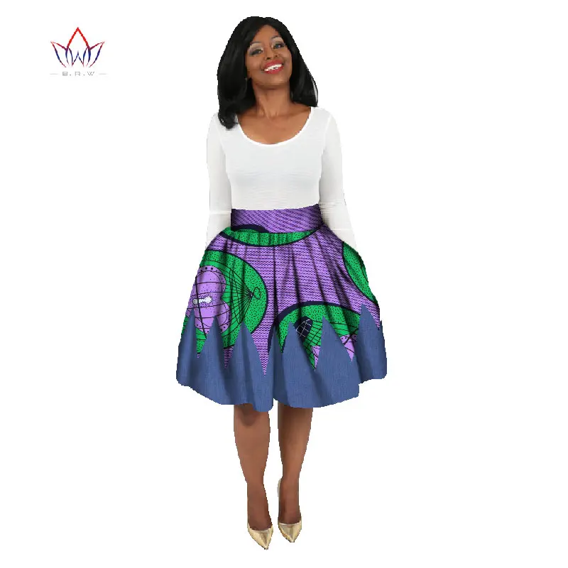 Bintarealwax Fashion African Wax Print Skirts Bazin Plus Size 6XL Clothes for Women Dashiki Sweet Ball Grown Skirt WY777 | Тематическая