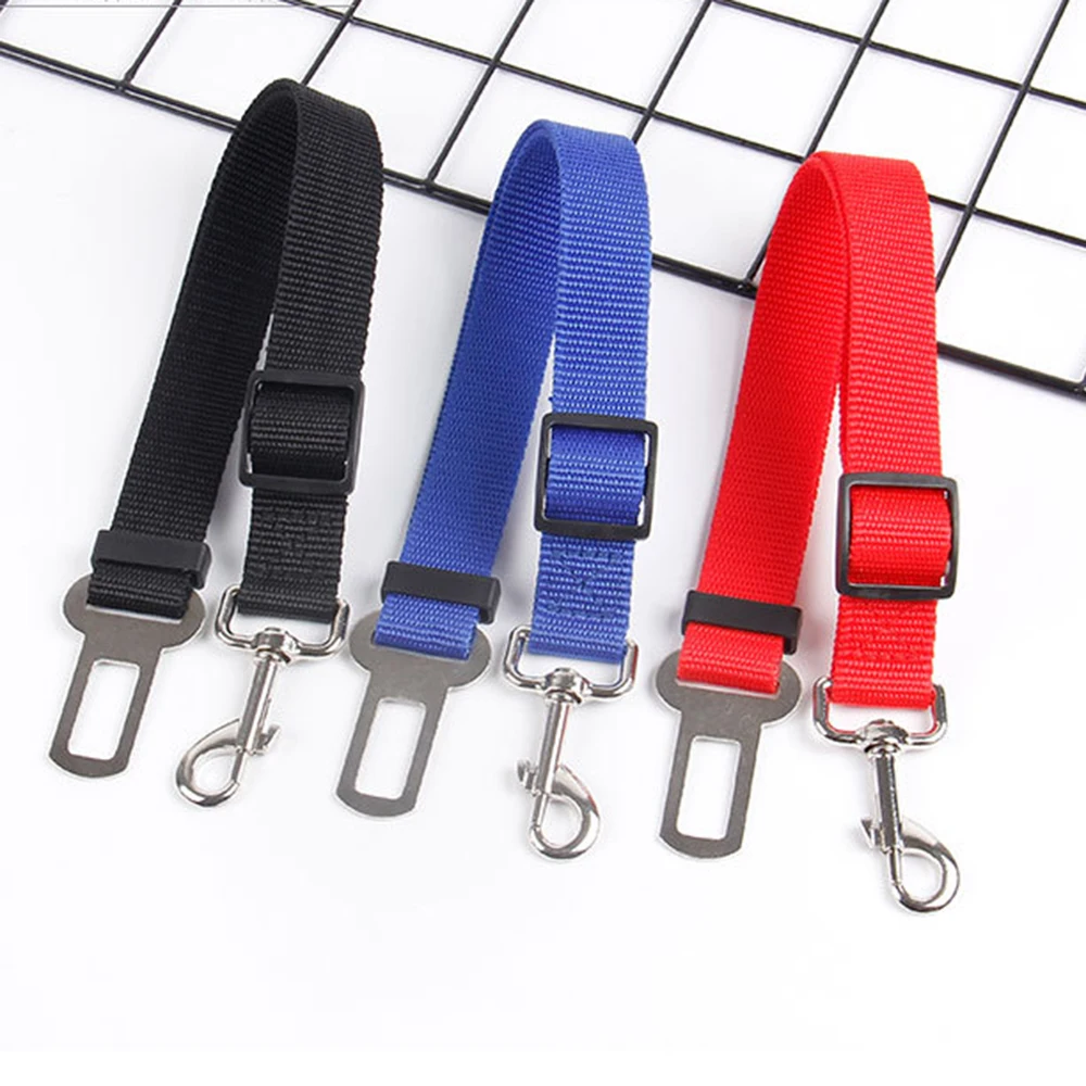 Ремень безопасности для собак и котят Нейлоновый Регулируемый красный черный