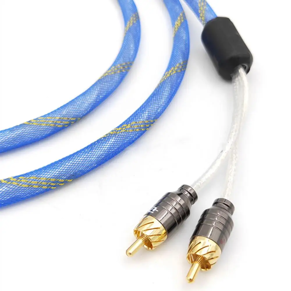 Посеребренный кабель RCA с двумя фильтрами аудио/видео сигнала позолоченным