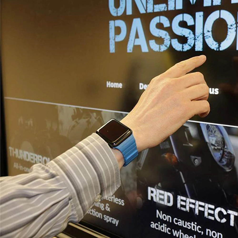 Ремешок из натуральной кожи для Apple Watch 38 мм 40 мм 42 мм 44 мм ремешок для iwatch серии 4 3 2 1 Регулируемый магнитный браслет на запястье