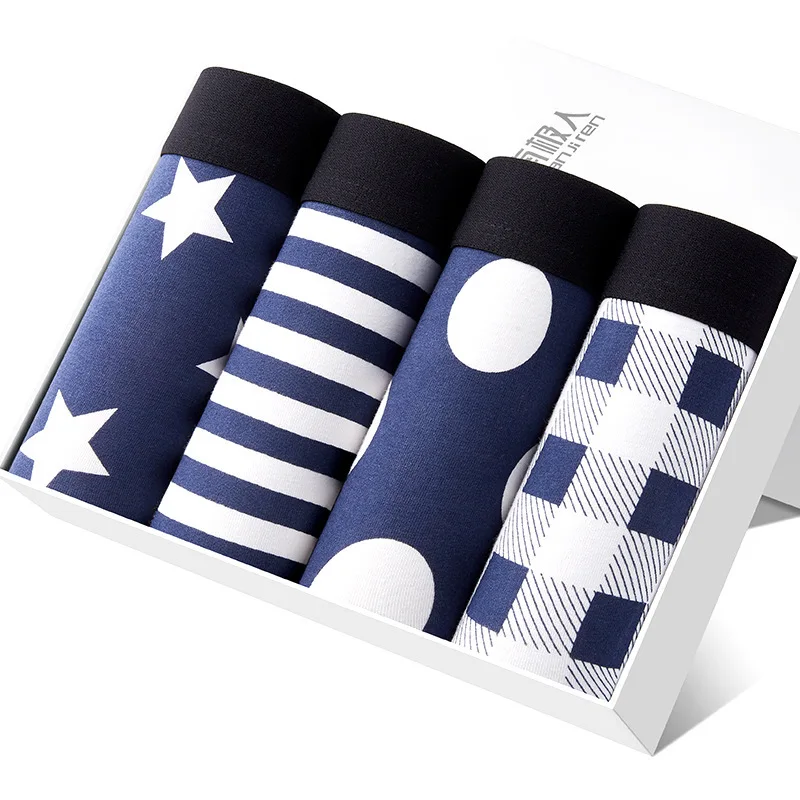 4pcs / Mens Underwear Shorts Boxer Shorts Mens Sexy Underwear High Quaity Men's Underwear Pure Cotton Breathabe Boxer Shorts