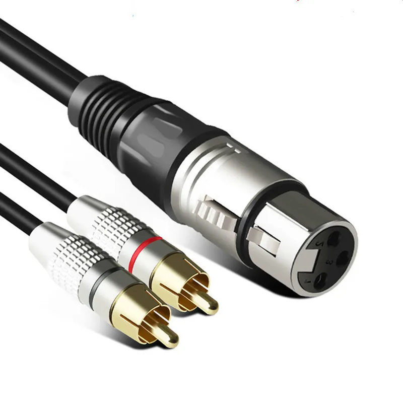 Аудиокабель с линией Rca 2RCA на XLR Canon штекер/гнездо аудиокабель двойным лотосом 0 3