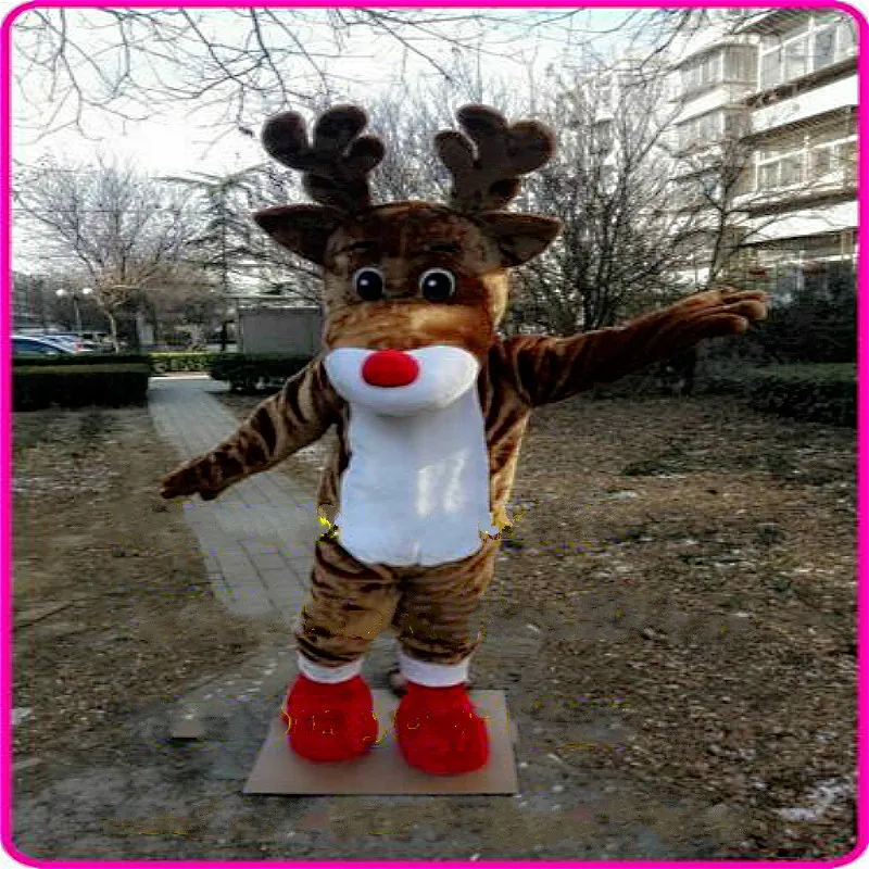 

Red Nose Elk Mascot Costume Cosplay Furry Suits Party Game Cartoon Dress Outfits Carnival Halloween Xmas Easter Ad Clothes