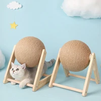natural sisal board scratches ball cat scratching ball with wooden base pet global for relax for cat small dog pet funny toy