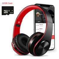 foldable wireless headphones bluetooh earphones bass stereo noise earbuds musicheadsets support 32gb tf card audio jack with mic