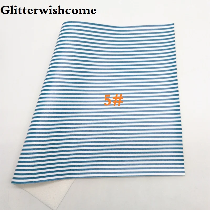 5 Glitterwishcome 21X29 см A4 размер винил для бантов печатные полосы Кожа Fabirc искусственная кожа листы для бантов, GM184A - Цвет: 5