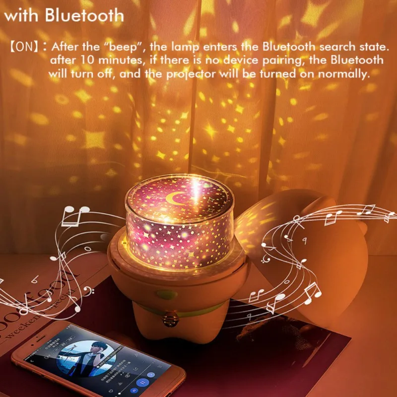 3 в 1 милый ночной Светильник звездного неба лампа проектор беспроводная bluetooth