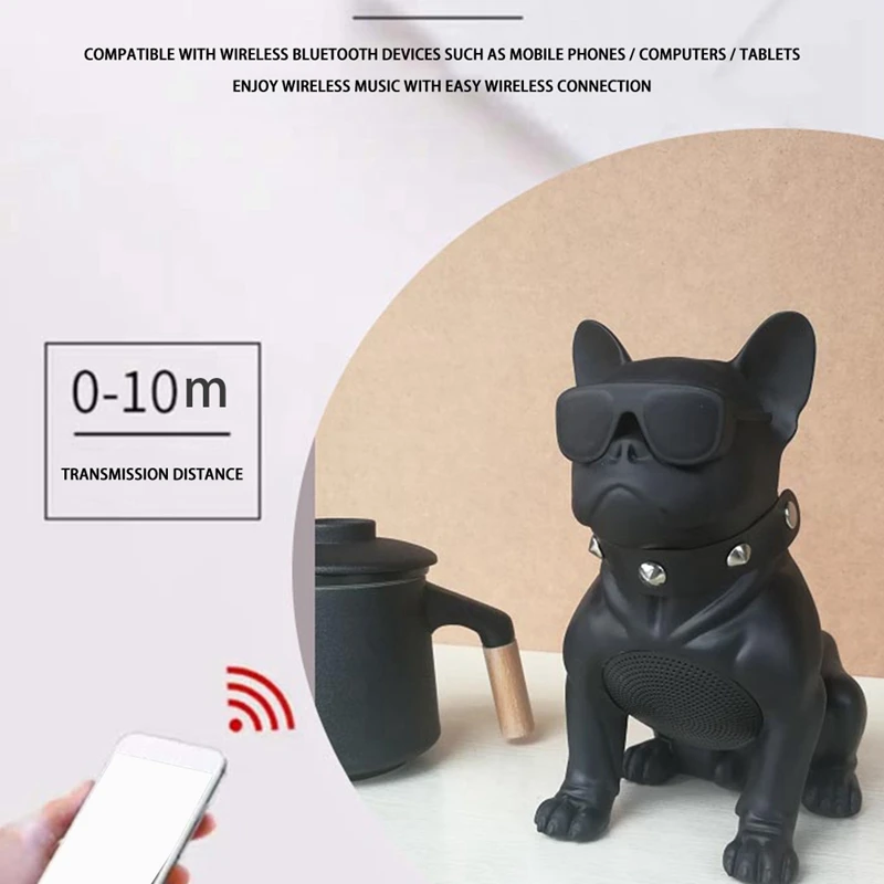 Французский бульдог Портативный беспроводной Bluetooth телефон FM-радио MP3 (M черный) |