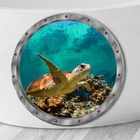 29x29cm Underwater Fish Wall Stickers Waterproof Dolphin Turtle Sticker For Washing Machine Decoration For Bathroom Decals PVC