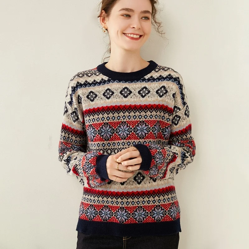 

SHZQ New 100% Australian Wool Women's Pullover Knitted Bottoming Shirt