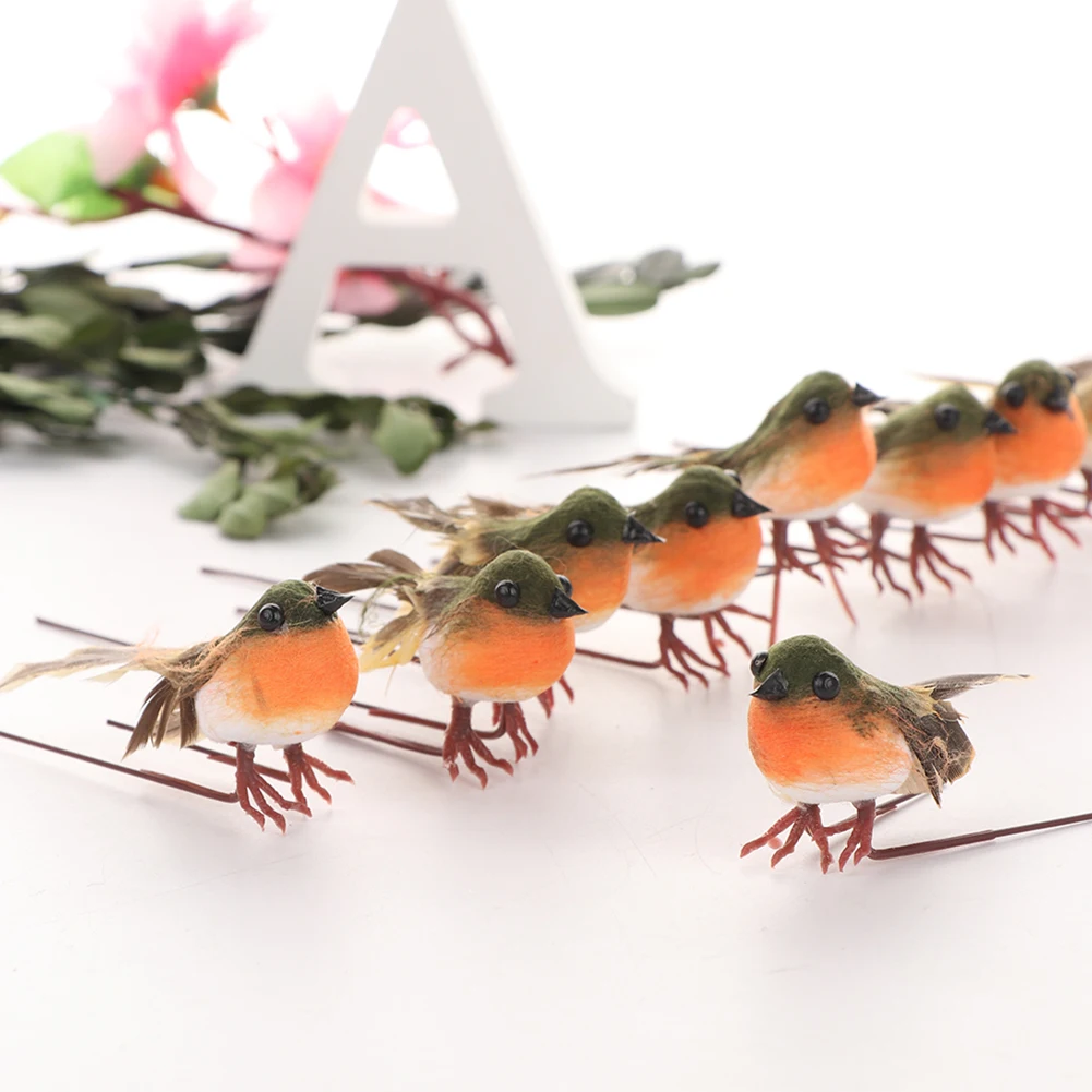 10 шт. Робин птица Елочное украшение ремесло очень милые искусственные перья