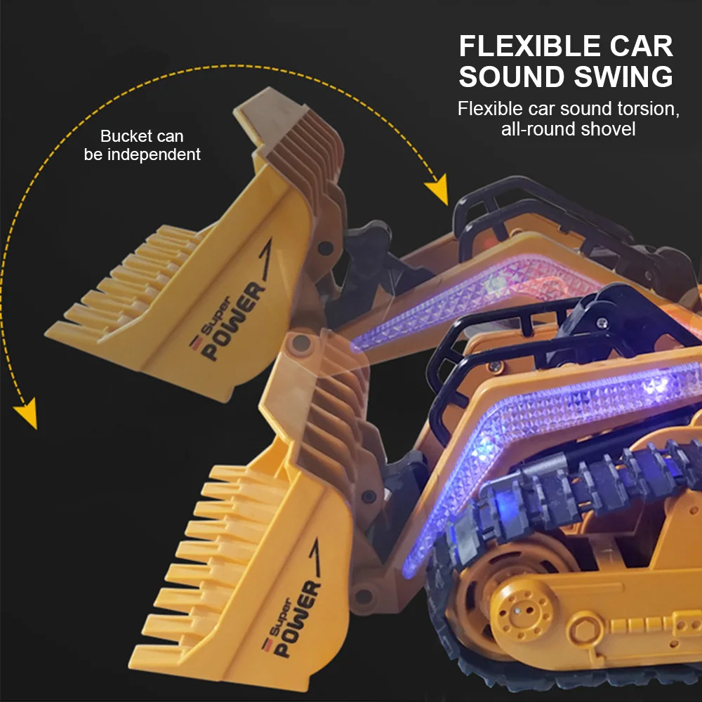 Super RC Truck Bulldozer Dumper Caterpillar Tractor Engineering Model Lighting Car Tractor Excavator Music Lighting Toys enlarge