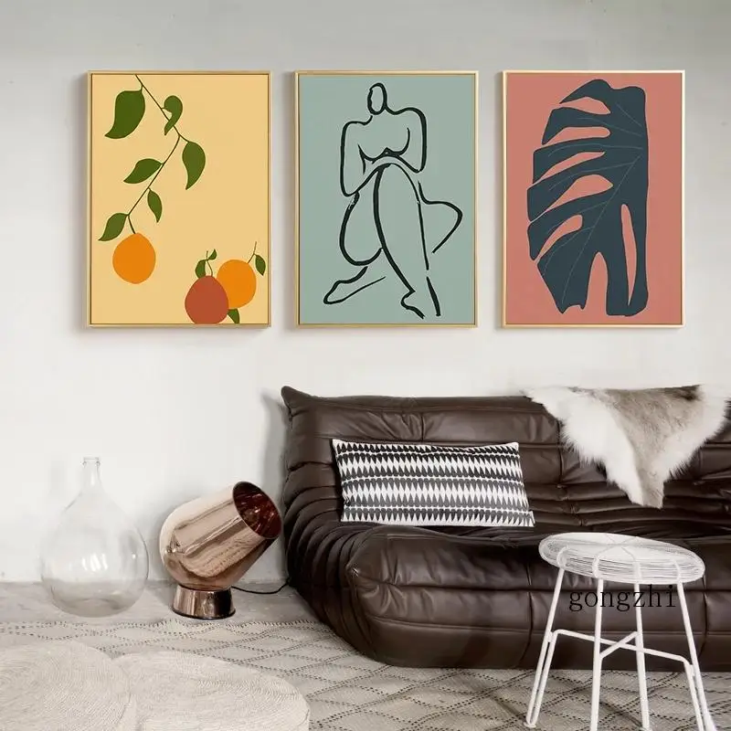 

Abstract Orange Woman Lines Canvas Painting Nordic Poster Prints Scandinavian Gallery Wall Art Pictures for Bedroom Home Decor