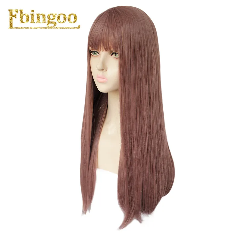 Ebingoo Hair cap+ белый высокотемпературное волокно Peruca Perruque натуральный прямой длинный синтетический парик с челкой для женщин