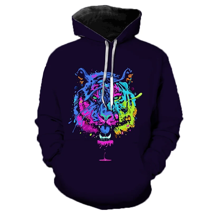 

Winter Men's and Women's Hoodies Long-sleeved Hoodies Tiger 3D Printing Hoodies Street Hoodies Casual Hoodies