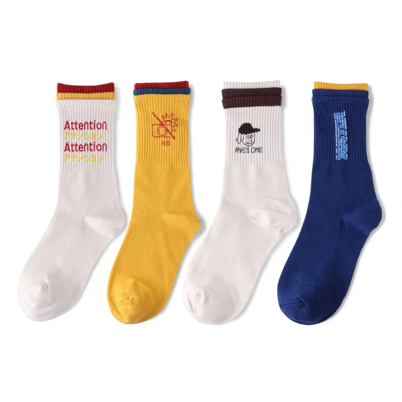 

Прямая поставка, новинка весны и лета, модные брендовые носки socksHarajuku, стильные оригинальные носки трех цветов, хлопковые носки