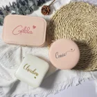 Подарочная коробка для свадебных колец, Персонализированная Коробка для невесты, подружки невесты, аксессуары для путешествий, шкатулка для украшений, свадебный подарок для гостей