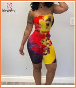 Autumn Women Set Full Hull Bushes Striped Print Crop Top Bodycon Short Skirt To Suit Two Pieces Set Training Suit