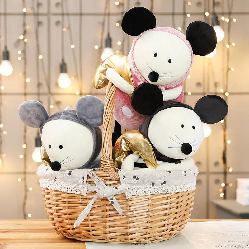 Плюшевые цветы мягкие Мультяшные животные переноска еды мышь набивная кукла