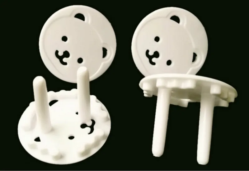

Cartoon 4pcs Bear Two Phase Baby Security Product Children Electrical Safety Euro America standard Protective Socket Cover Cap