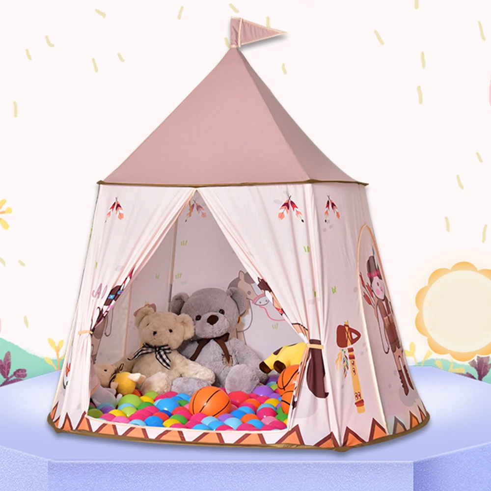 Принцесса замок мультфильм Палатки Портативный Детская комната открытый сад