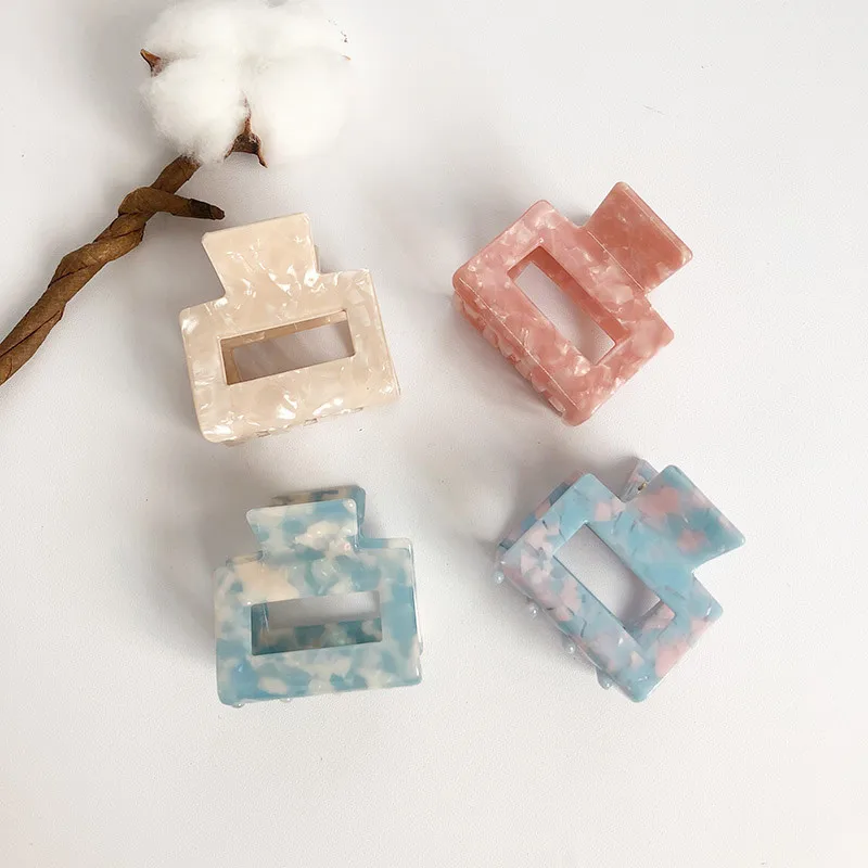 

Women Fashion Acetic Acid Hair Claws Square Hair Clamps Crab Geometric Multiple Colorful Girl Headwear Hair Clips Accessories