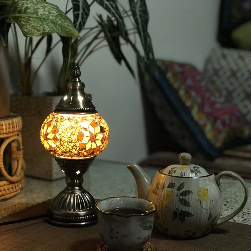 Декоративный светильник ручной работы в турецком стиле ретро красочное стекло