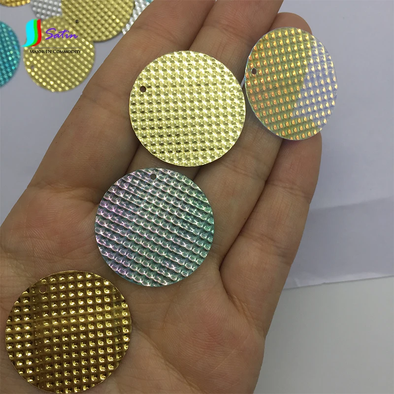 Диаметр 3 см круглые серебристые золотые неровные блестки украшение для