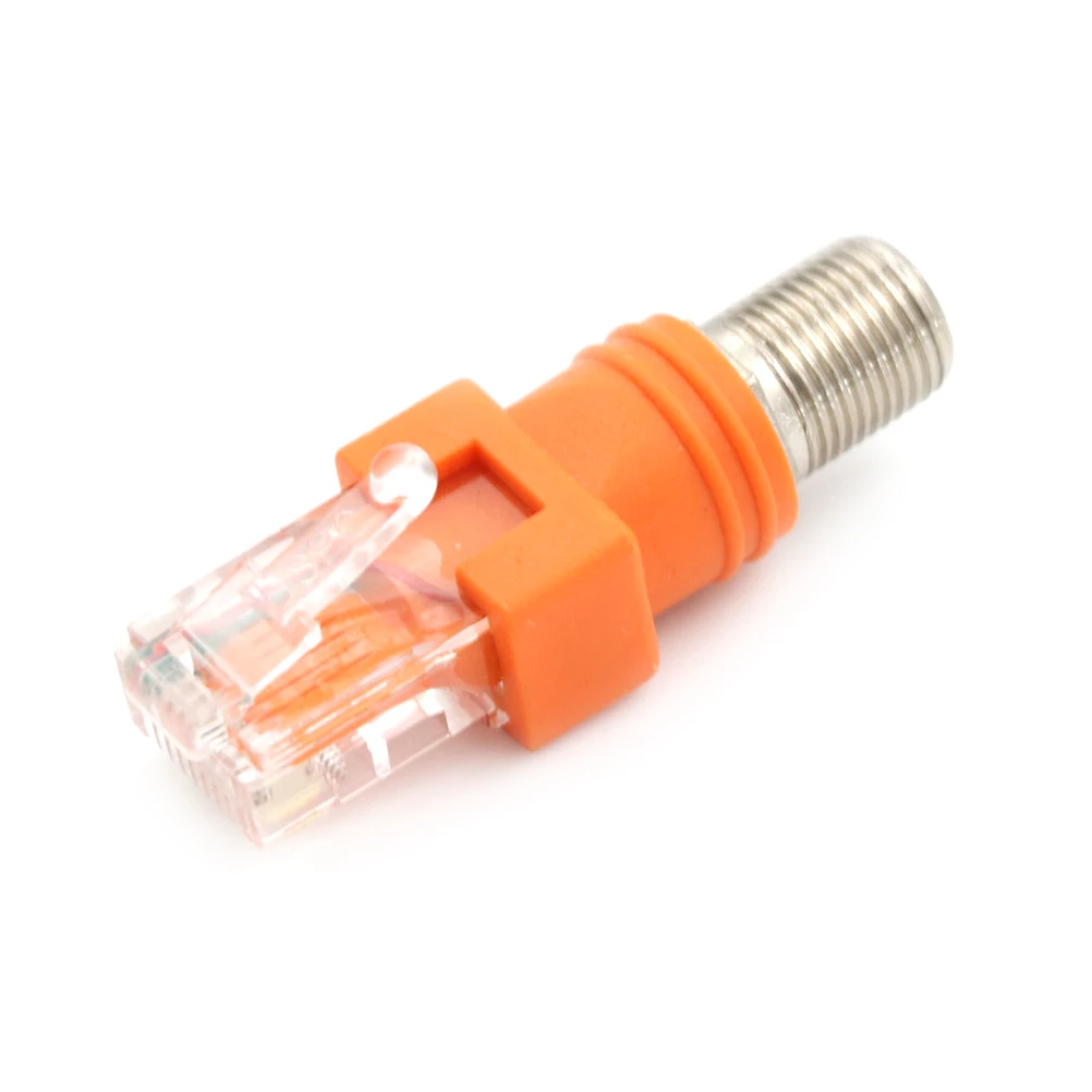 Female Coaxial Barrel Coupler Adapter RJ45 to RF RJ45 Male to F Connector