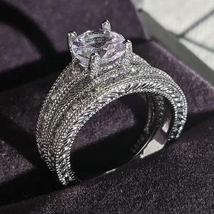 Новинка 2022, роскошный свадебный набор колец для невесты серебристого цвета, Женский Подарок на годовщину, фотография, Черная пятница, R5834