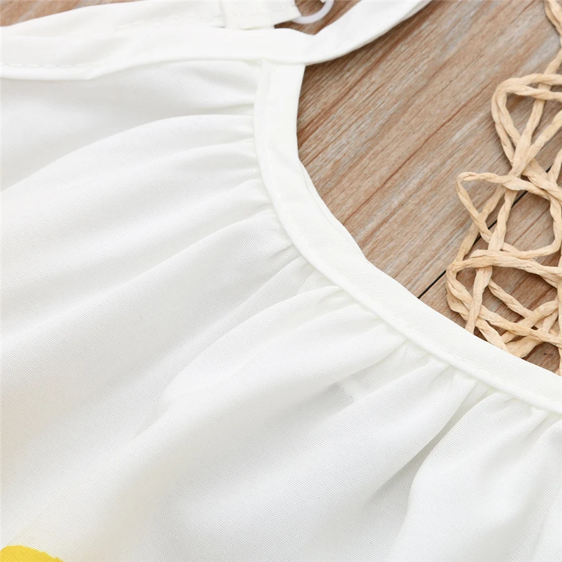 Летние Детские платья без рукавов для девочек жилет на бретельках с радужным