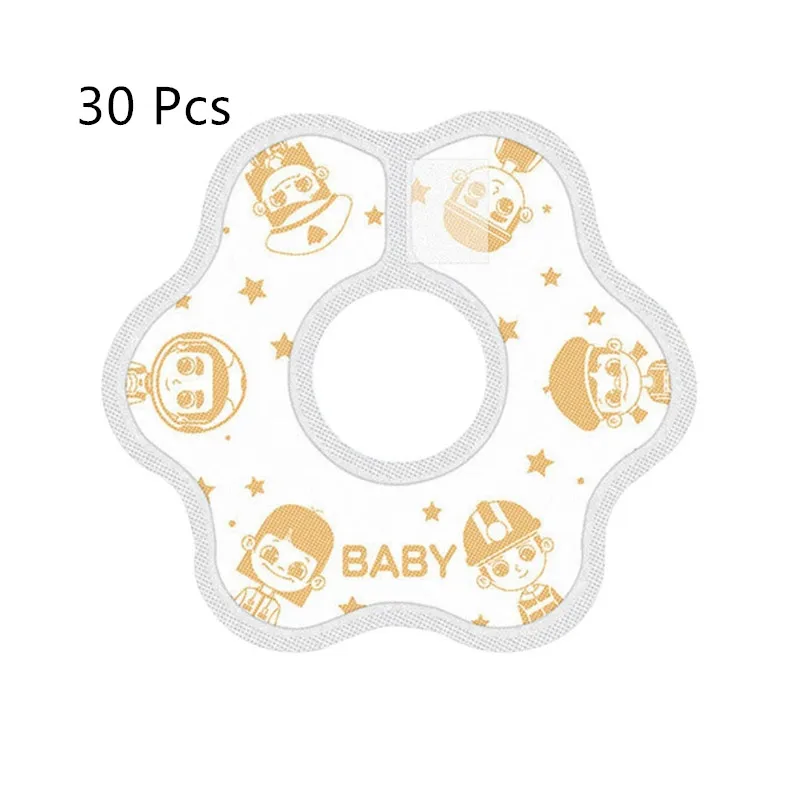 

30 Pcs Disposable Baby Bibs 360 Degree Rotation Feeding Apron Newborn Infant Saliva Towel Cotton Bandana Burp Cloth