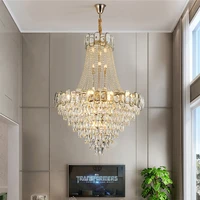 luxury crystal chandelier for living room large design lobby hainging lamp led home decor staircase lighting new creative lustre