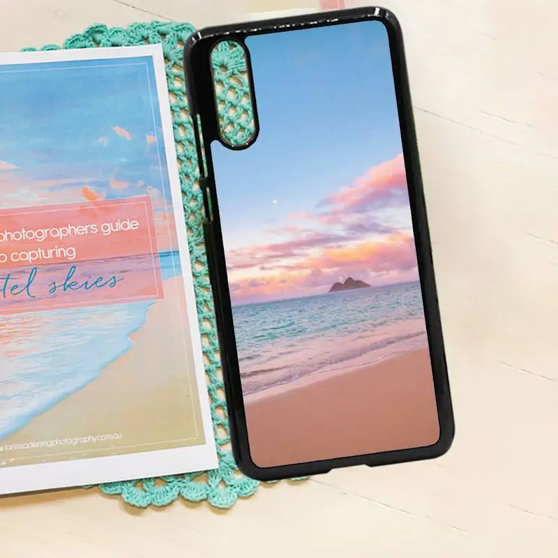 

Sky sunset Sweet pink painting fundas Phone Case PC for iPhone 11 12 pro XS MAX 8 7 6 6S Plus X 5S SE 2020 XR
