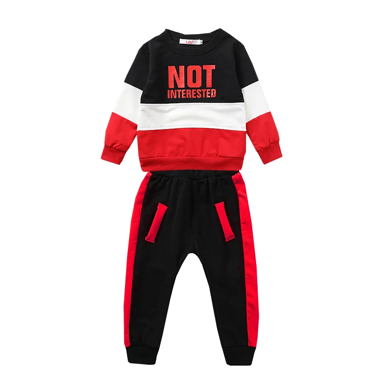 Детская одежда из двух предметов футболка с длинным рукавом и буквенным принтом