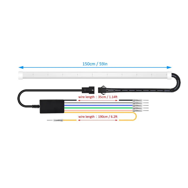 12V Car Rear Lamp Dynamic Streamer Floating RGB led strip Turn Signal Flow Trunk Tailgate luggage Strip light | Автомобили и
