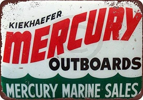 

Mercury Outboard Motors Marine Sales Vintage Reproduction Novelty Aluminum Metal Tin Sign Post Wall Decoration for Men 8 x 12
