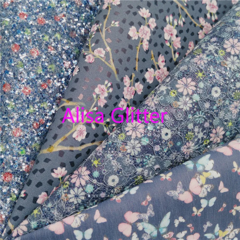 1 шт. блестящая синяя ткань для банта 21 х29 см | Дом и сад