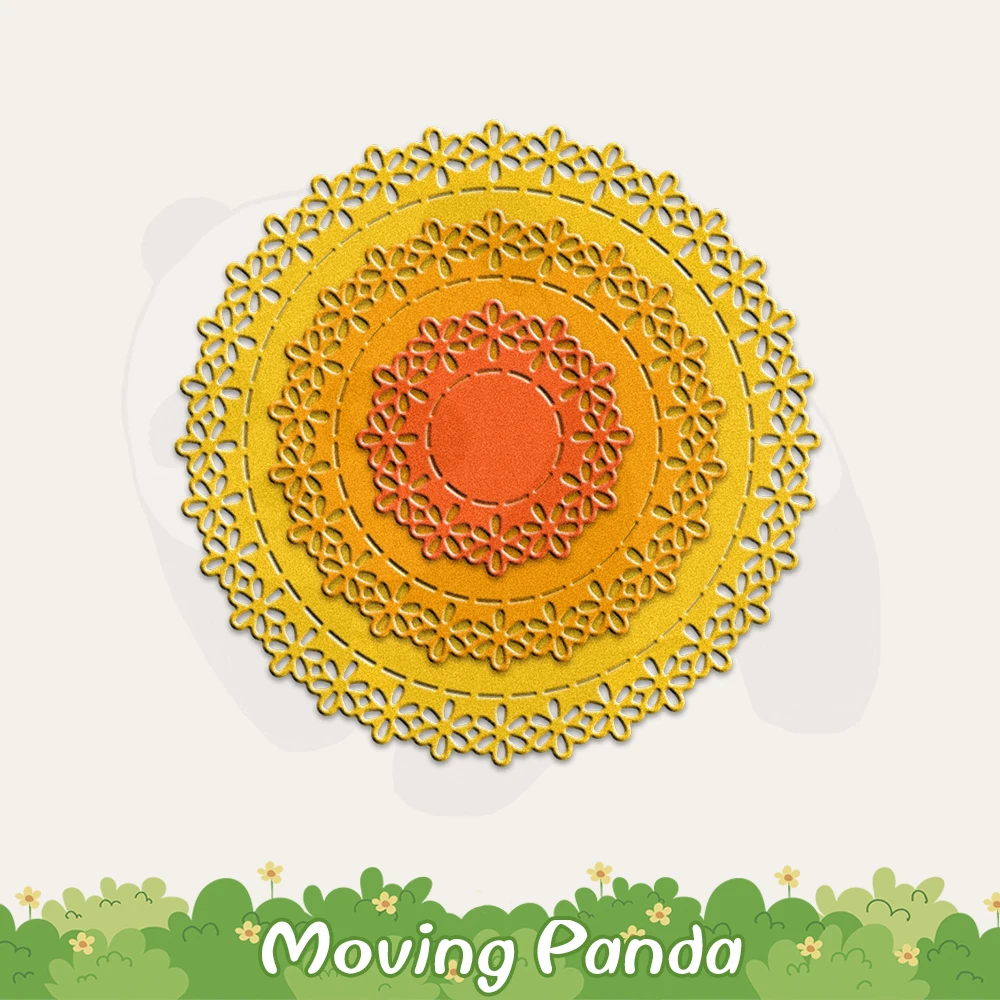 Новинка Круглый кружевной металлический шаблон для высечки украшения