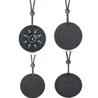 Женскиймужской круглый кулон из вулканической лавы