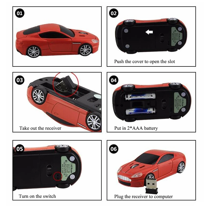 CHYI 2 4G Беспроводной эргономичный крутые спортивные компьютерная мышь в форме