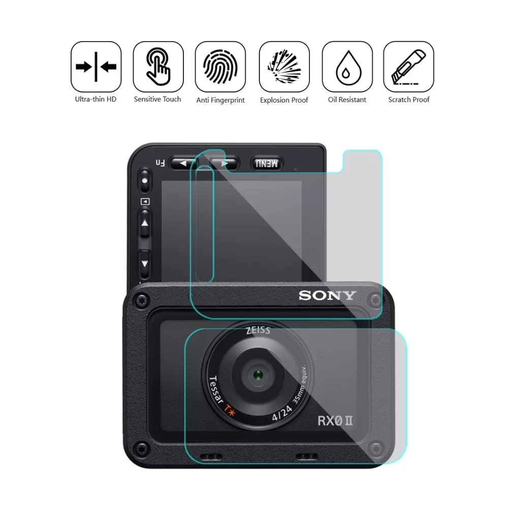 Front Lens &amp Back LCD Display Flexible Anti-fingerprint AF HD Film for Sony RX0 II Camera Screen Protector Accessories |