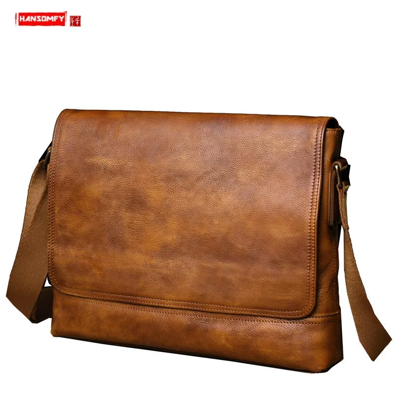 

Genuine Leather Men's Bag Cowhide Briefcases Men Shoulder Messenger Bag Business Casual Crossbody Bag Schoolbag Male