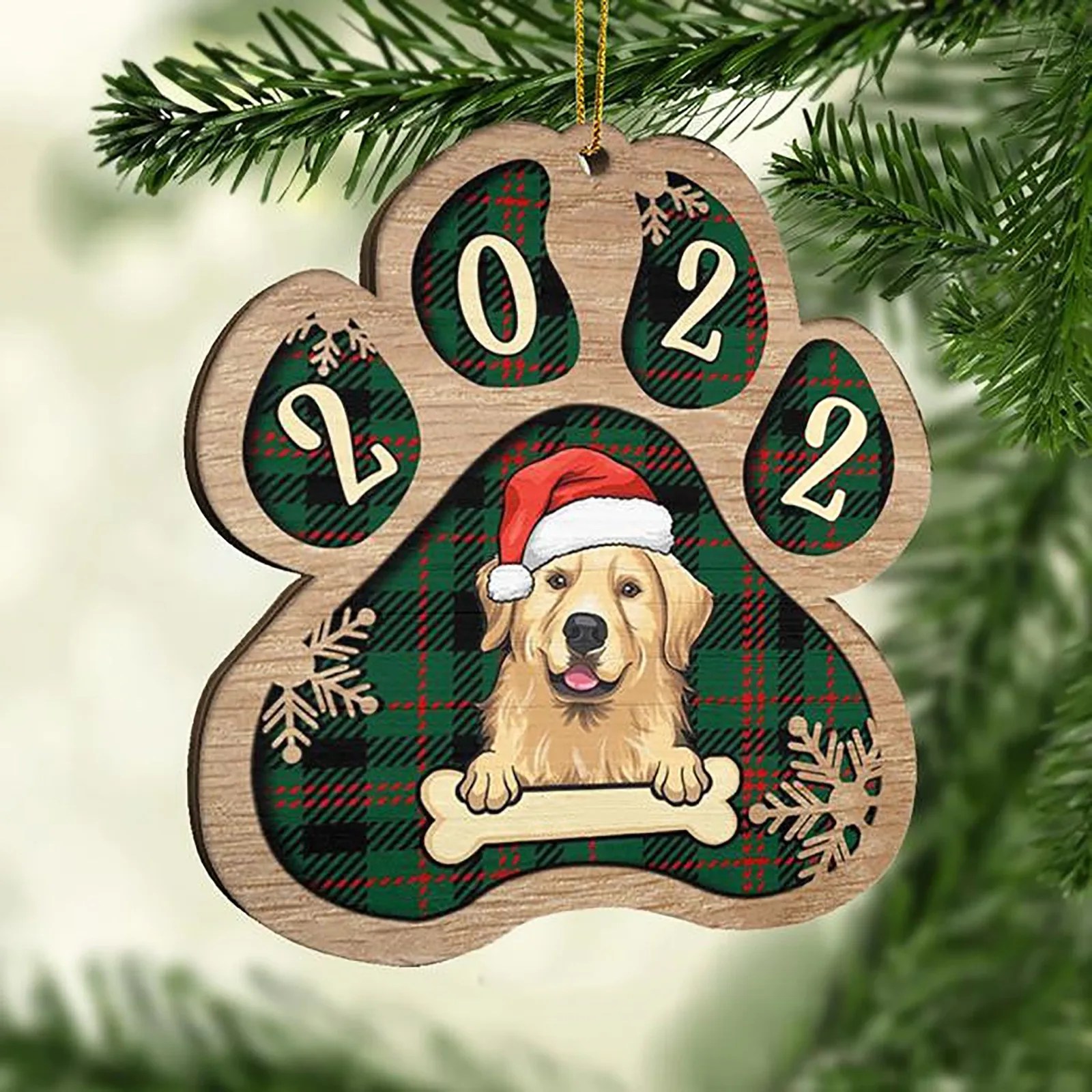 

2022 Christmas Paw Drop Ornament - Dog Cat And Snow Customized Decoration Gift For Pet Lovers Christmas Personalized Pendant