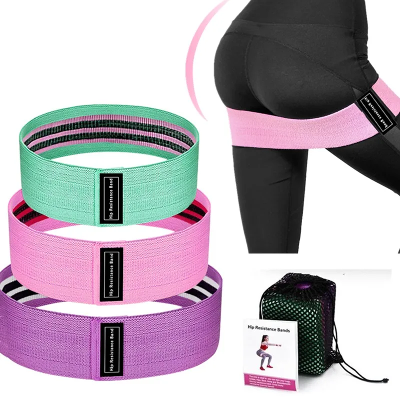 

Unisex Resistance Bands Elastic Fabric Rubber Booty Bands Set Non-slip Circle Loop Workout Bands for Butt Legs Thigh Hip Trainer