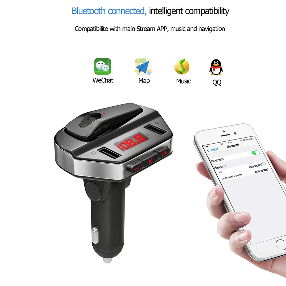 VR robot Bluetooth FM передатчик Handsfree автомобильный комплект наушники модулятор