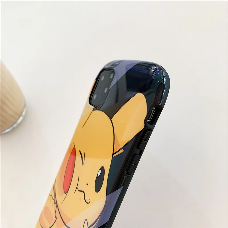 

Cute Bumping Face Pikachu Elf IPhone11ProMax/12Mini/XR/XS/X/8 Anti-drop Silicone Couple Curved Side Mobile Phone Case Wholesale