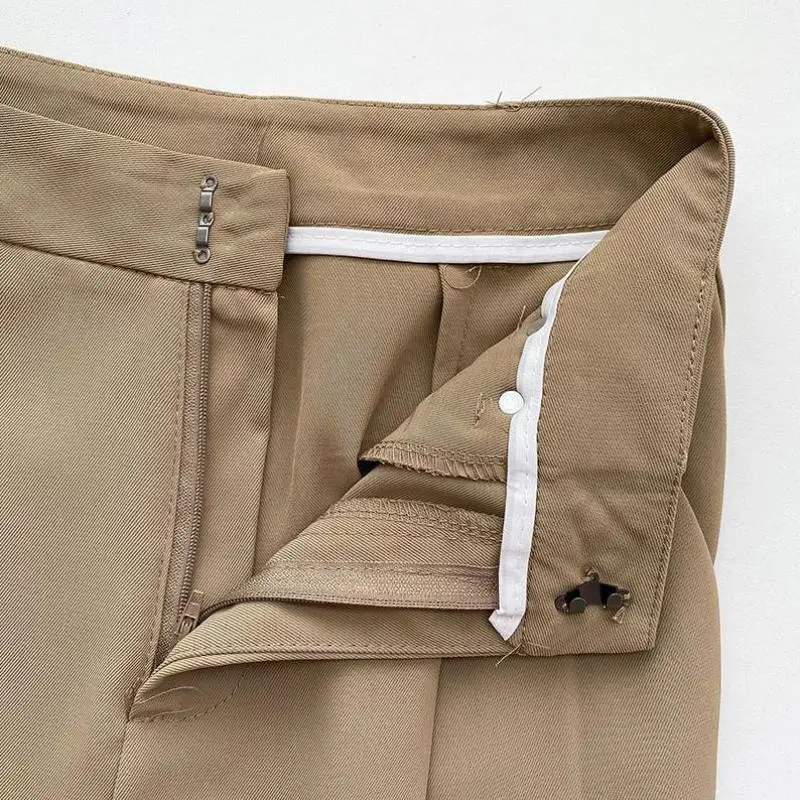 

High Waist With Sashes Suit Pants Casual Retro White OL Office Ankle-Length Harem Pants Ladies 2021 Summer Brown Pantalons Femme